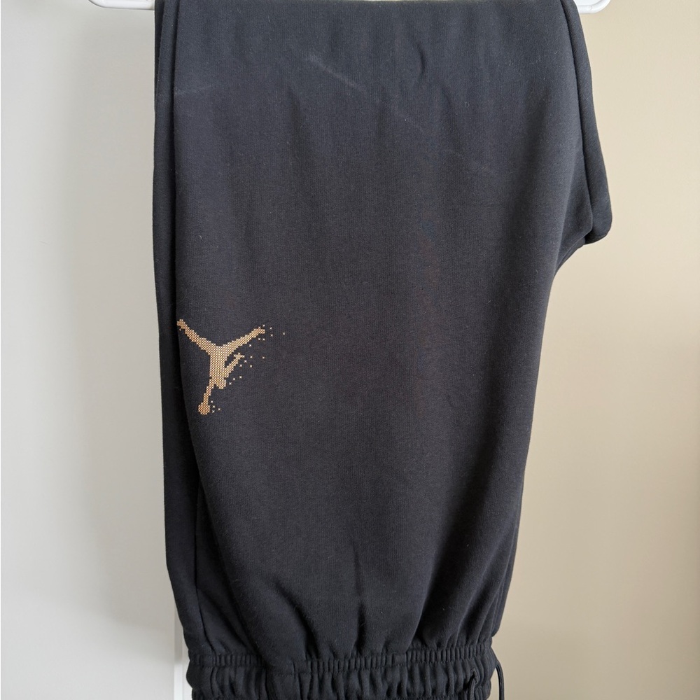 Jordan Black Sweatpants with Gold Logo